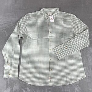 Marine Layer Classic Stretch Selvage Shirt Mens M/L Marge Green Gingham $128 NWT